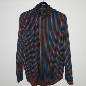Black multi-color stripped Equilibrio Dress Shirt